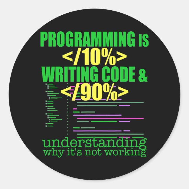 Adesivo Programmer Software Developer Computer Engineer (Frente)