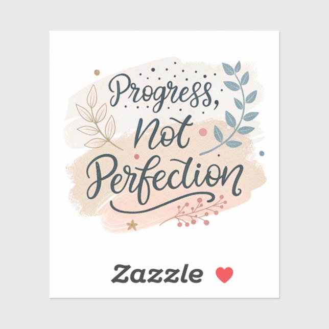 Adesivo Progress Not Perfection | Elegant Motivational Cal (Folha)