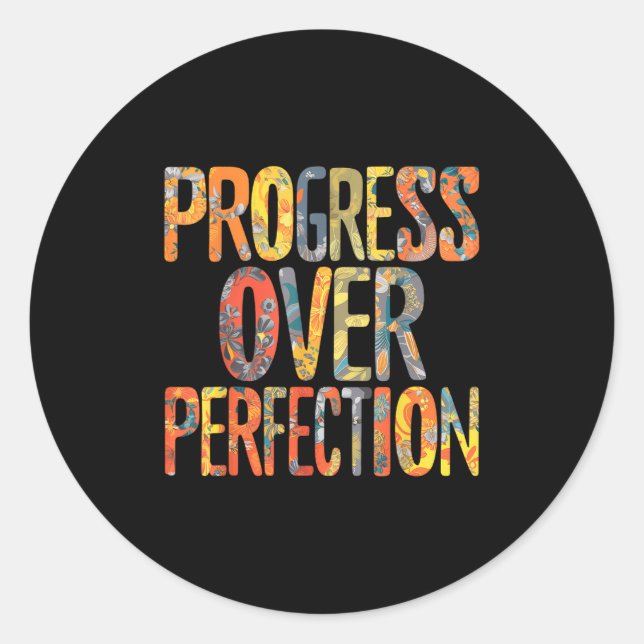 Adesivo Progress Over Perfection Motivation Motivational T (Frente)