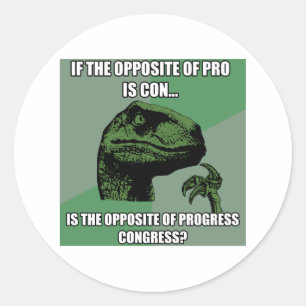 Adesivo Progresso de Philosoraptor contra o congresso