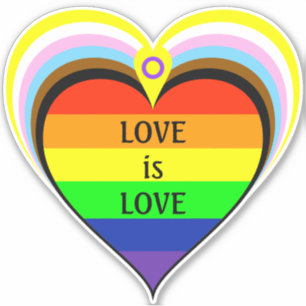 Adesivo Progresso do Rainbow Pride Heart Sticker