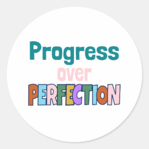 Adesivo Progresso Sobre A Cotação Motivacional De Perfeiçã