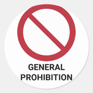 Adesivo Proibição Geral, Sinal de Proibição