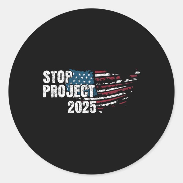 Adesivo Projeto 2025 Anti Trump American Flag (Frente)