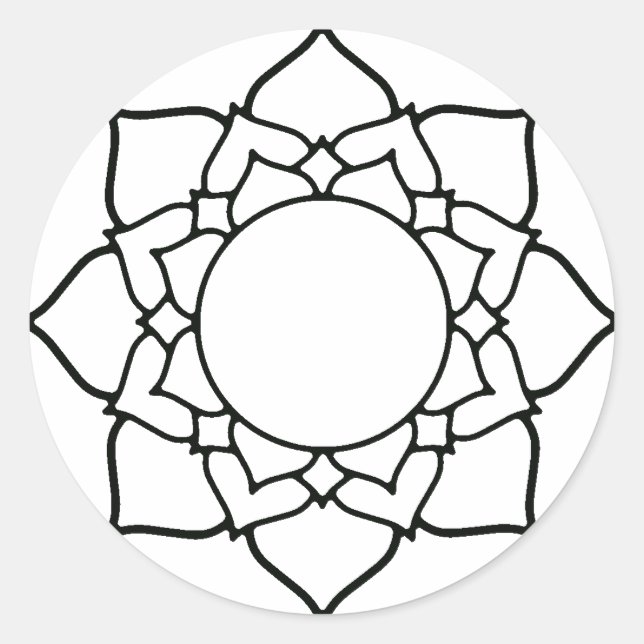 Adesivo Projeto de Arte para Colorir Mandala (Frente)