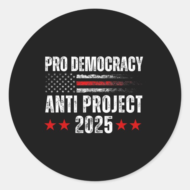 Adesivo Projeto Democracy Anti Project 2025 Stop Project 2 (Frente)