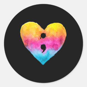 Adesivo Projeto Heart Semicolon Prevenção ao Suicídio Ment