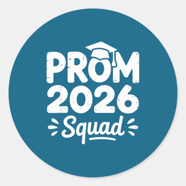 Adesivo Prom Squad 2026 Graduate Funny (Frente)