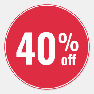 Adesivo Promoção de Desconto de 40 Porcento