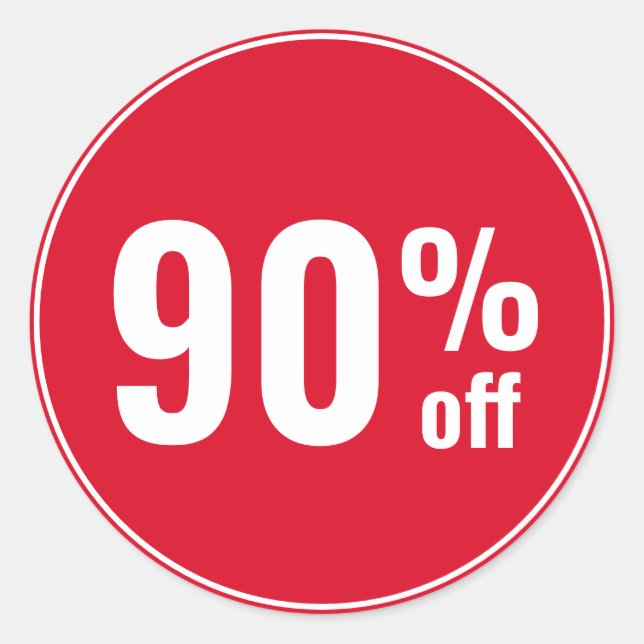 Adesivo Promoção de Desconto de 90 Porcento (Frente)