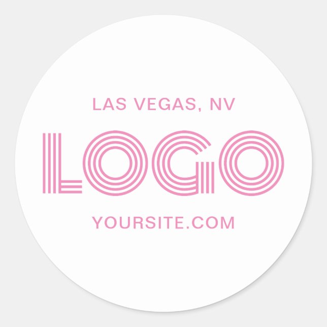 Adesivo Promoção de Logotipo Moderno Rosa (Frente)