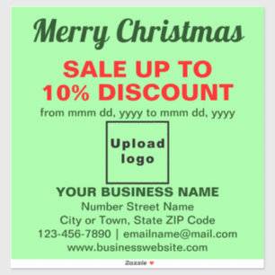 Adesivo Promoção de Natal de Negócios em Vinil Verde Claro