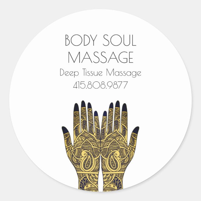 Adesivo Promocional das Mãos de Massagem (Frente)
