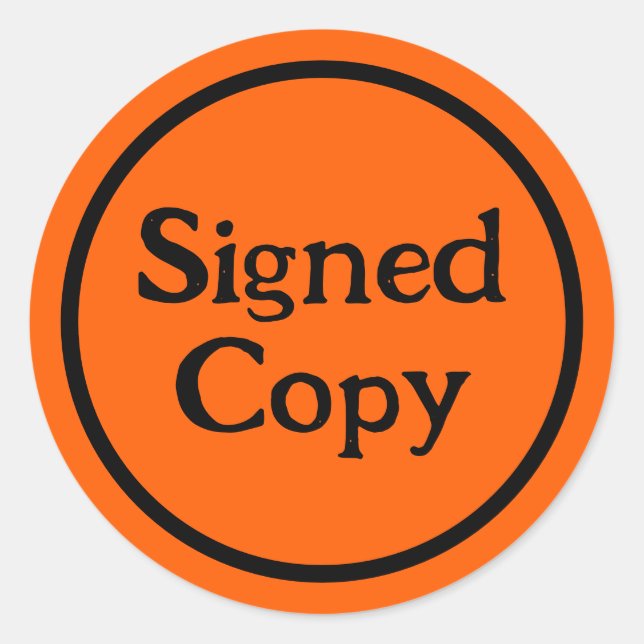 Adesivo Promocional de autógrafo do autor de cópia assinad (Frente)