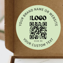Promocional de logotipo comercial Código QR verde 