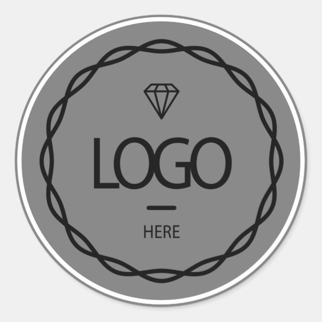 Adesivo Promocional Logotipo personalizado Cinza encapsula (Frente)