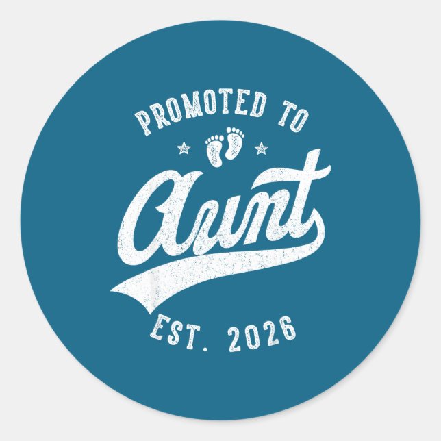 Adesivo Promoted To Aunt 2026 Baby Announcement Family Mat (Frente)