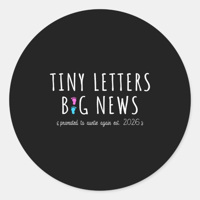 Adesivo Promoted To Auntie Again 2026-2nd Baby Announcemen (Frente)