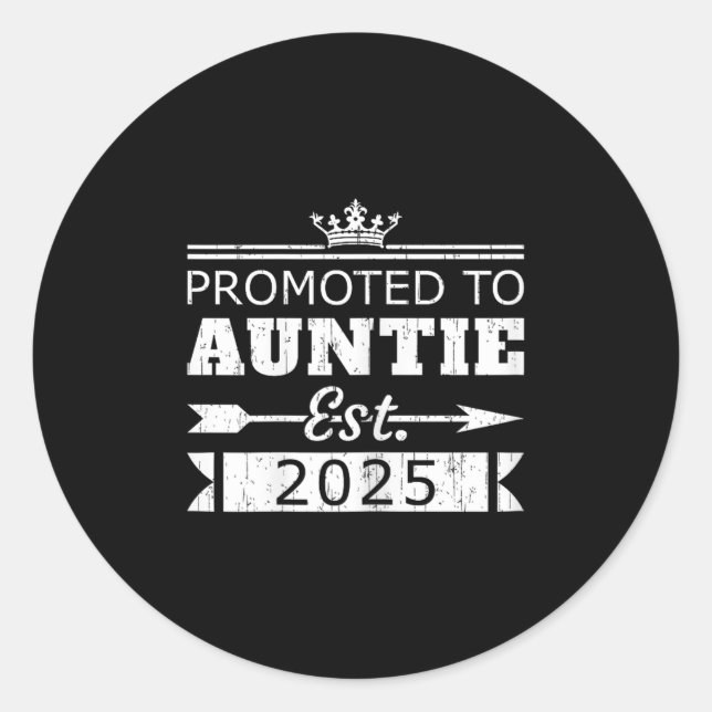 Adesivo Promoted To Auntie Est 2025 Funny New Aunt Reveal  (Frente)