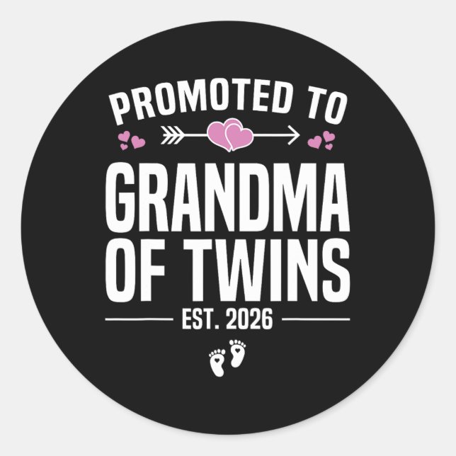 Adesivo Promoted To Grandma Of Twins 2026 New Grandma Moth (Frente)