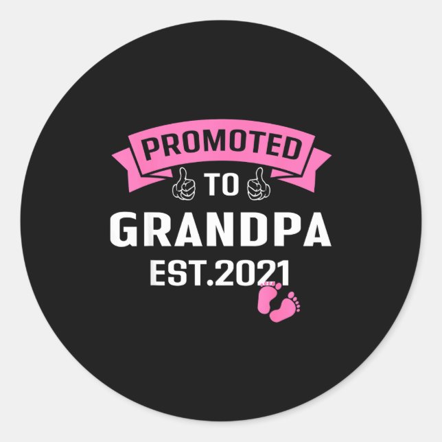Adesivo Promoted To Grandpa Est 2021 Funny New Grandfather (Frente)