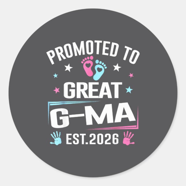 Adesivo Promoted To Great G-ma Est 2026 Pregnancy Announce (Frente)