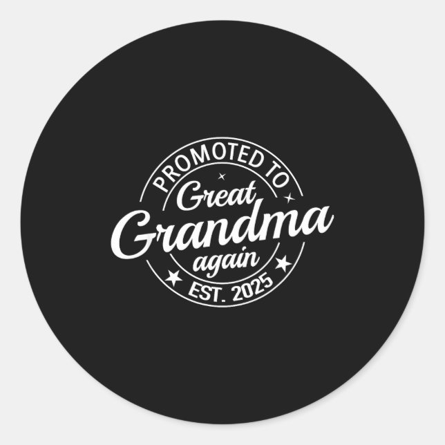 Adesivo Promoted To Great Grandma Again 2025 Pregnancy Bab (Frente)