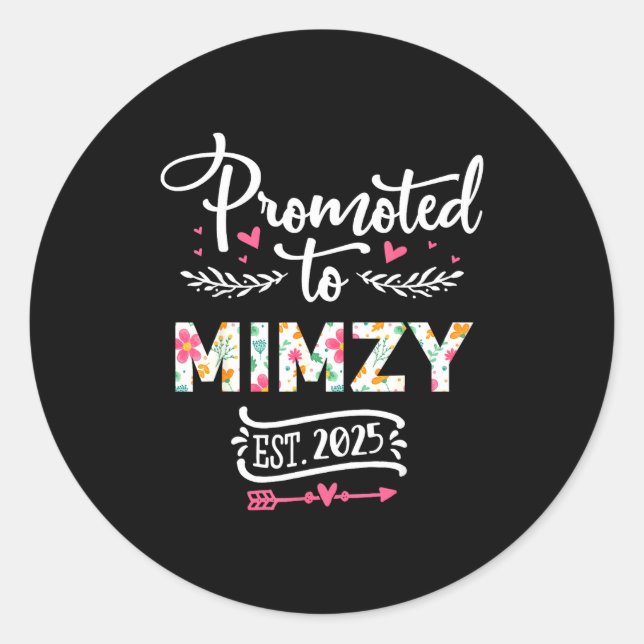 Adesivo Promoted To Mimzy 2025 Cute Pregnancy Announcement (Frente)
