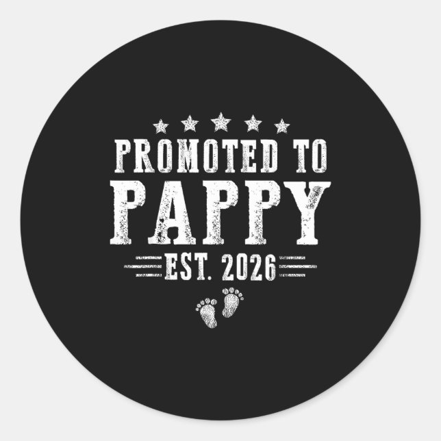 Adesivo Promoted To Pappy Est.2026 Father's Day First Time (Frente)