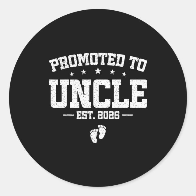 Adesivo Promoted To Uncle 2026 Soon To Be Uncle Fathers Da (Frente)
