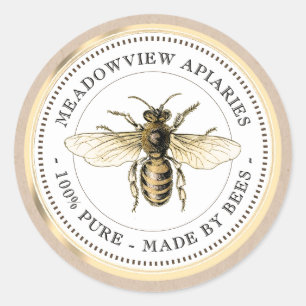 Adesivo Promotional Apiary Product Label Honey Gold Bee