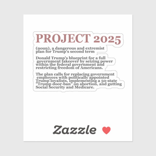 Adesivo Promotor-Democracia Anti Project 2025 Trump Republ (Folha)