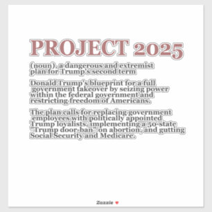Adesivo Promotor-Democracia Anti Project 2025 Trump Republ
