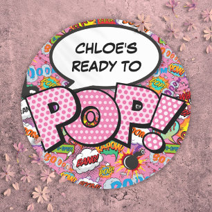 Adesivo Pronta para a Festa de Bebê de Quadrinhos POP com 