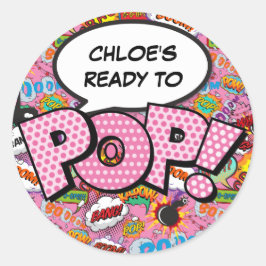 Adesivo Pronta para POP, Chá de fraldas de livros de banda