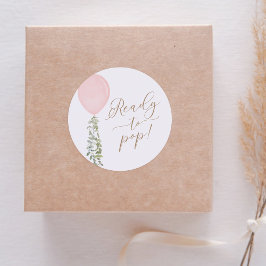 Adesivo Pronto para Estourar Balão Rosa Eucalipto Chá de B