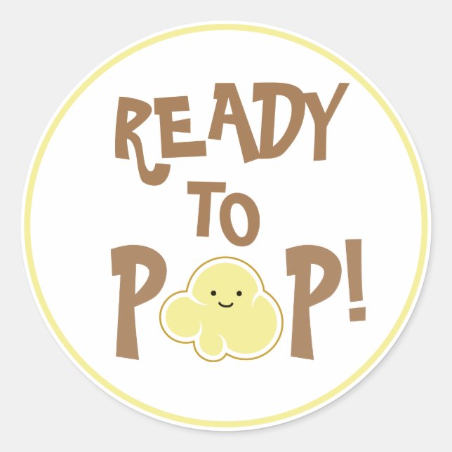 Adesivo Pronto para Estourar Cute Grão de Pipoca (Frente)
