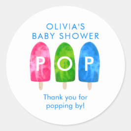 Adesivo Pronto para Pop Popsicle Chá de fraldas Obrigado
