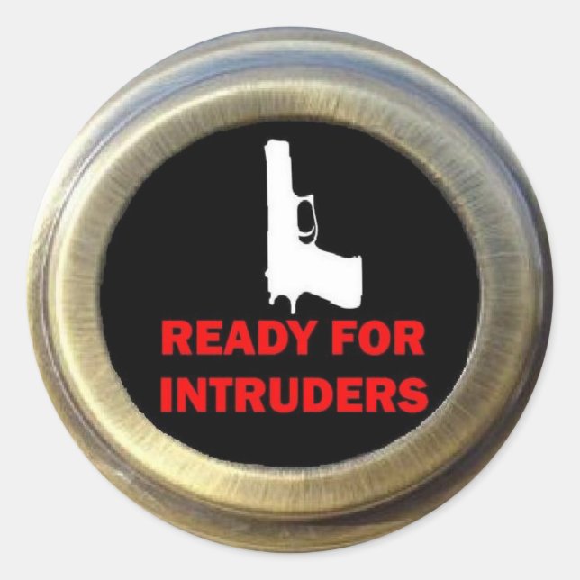 Adesivo Pronto para Segurança de Arma de Invasores (Frente)