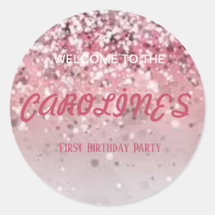 Adesivo Pronto personalizado para estalar o rosa da menina