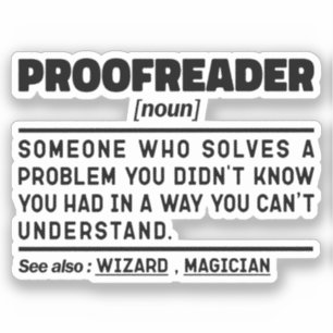 Adesivo Proofreader Noun Funny Grammar Examiner Geek