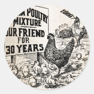 Adesivo Propaganda da alimentação de galinha do vintage
