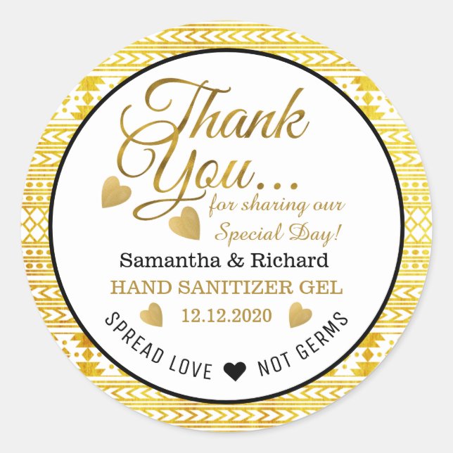 Adesivo  Propagar Amor Dourado Padrão Tribal Asteca Obriga (Frente)