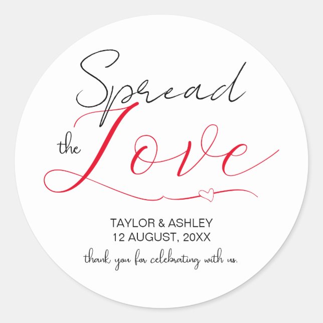Adesivo Propague o Amor Casamento de Script Minimalista (Frente)
