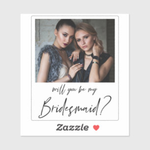 Adesivo Proposta de Bridesmaid de Foto Moderna Minimalista