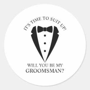 Adesivo Proposta de Padrinho de casamento de Terno Tuxedo 