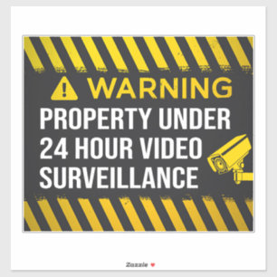 Adesivo Propriedade Com Vigilância Vídeo De 24 Horas
