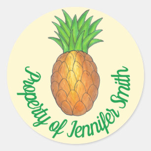 Adesivo PROPRIEDADE DA Fruta DE ananás tropical personaliz