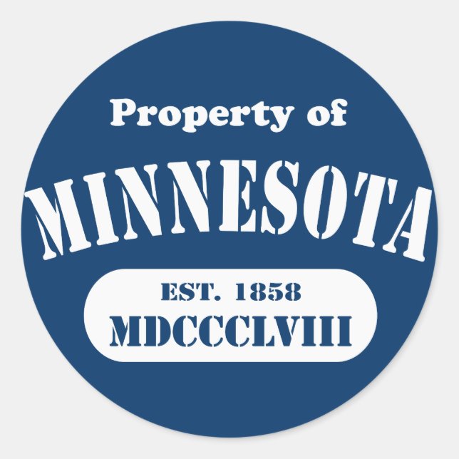 Adesivo Propriedade de Minnesota - qualquer cor! (Frente)