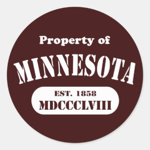 Adesivo Propriedade de Minnesota - qualquer cor bkgd!
